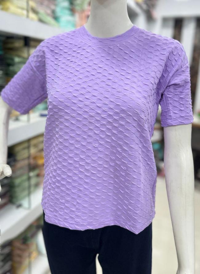 Imported Lavender Daily Wear Plain Readymade Top